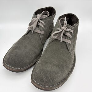 John Varvatos 10.5 M Suede Desert Chukka Boots Gray Crepe Sole Minimalist Casual